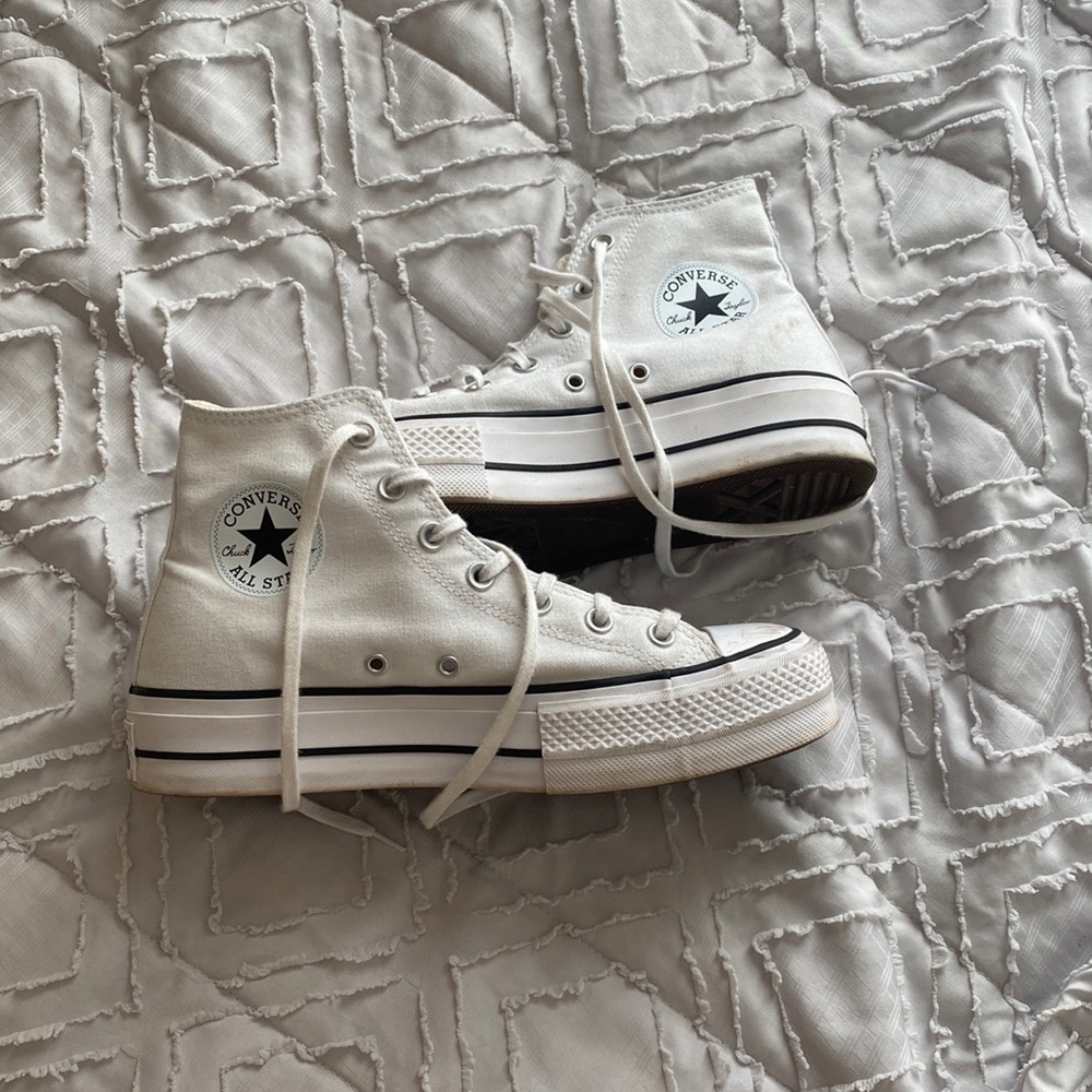 White Platform Converse